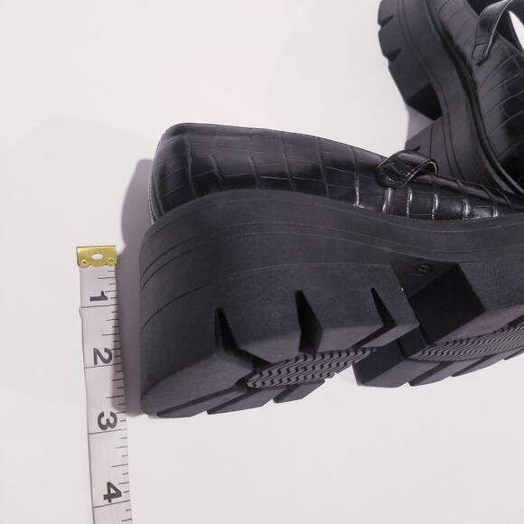 ASOS Design Black Platform Y2K Style Chunky Heels Shoes Lug Sole - Picture 5 of 10